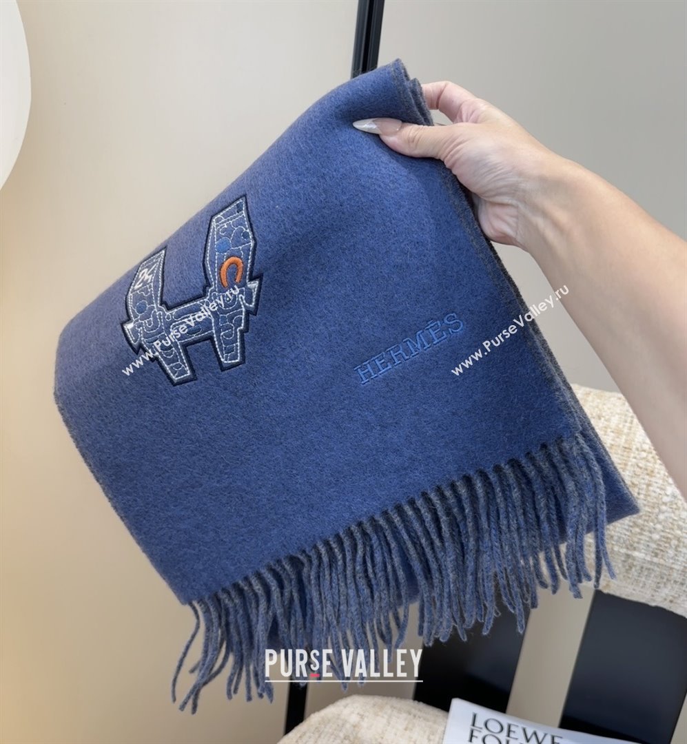 Hermes Long190x35cm Scarf H110502 Blue 2025 (O-25110502)