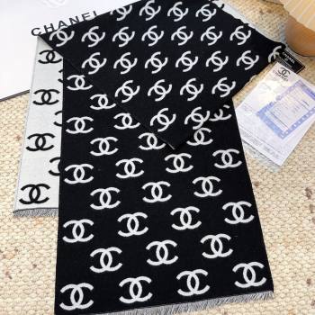 Chanel Wool Cashmere Scarf 180x35cm CH110516 Black 2025 (O-25110516)