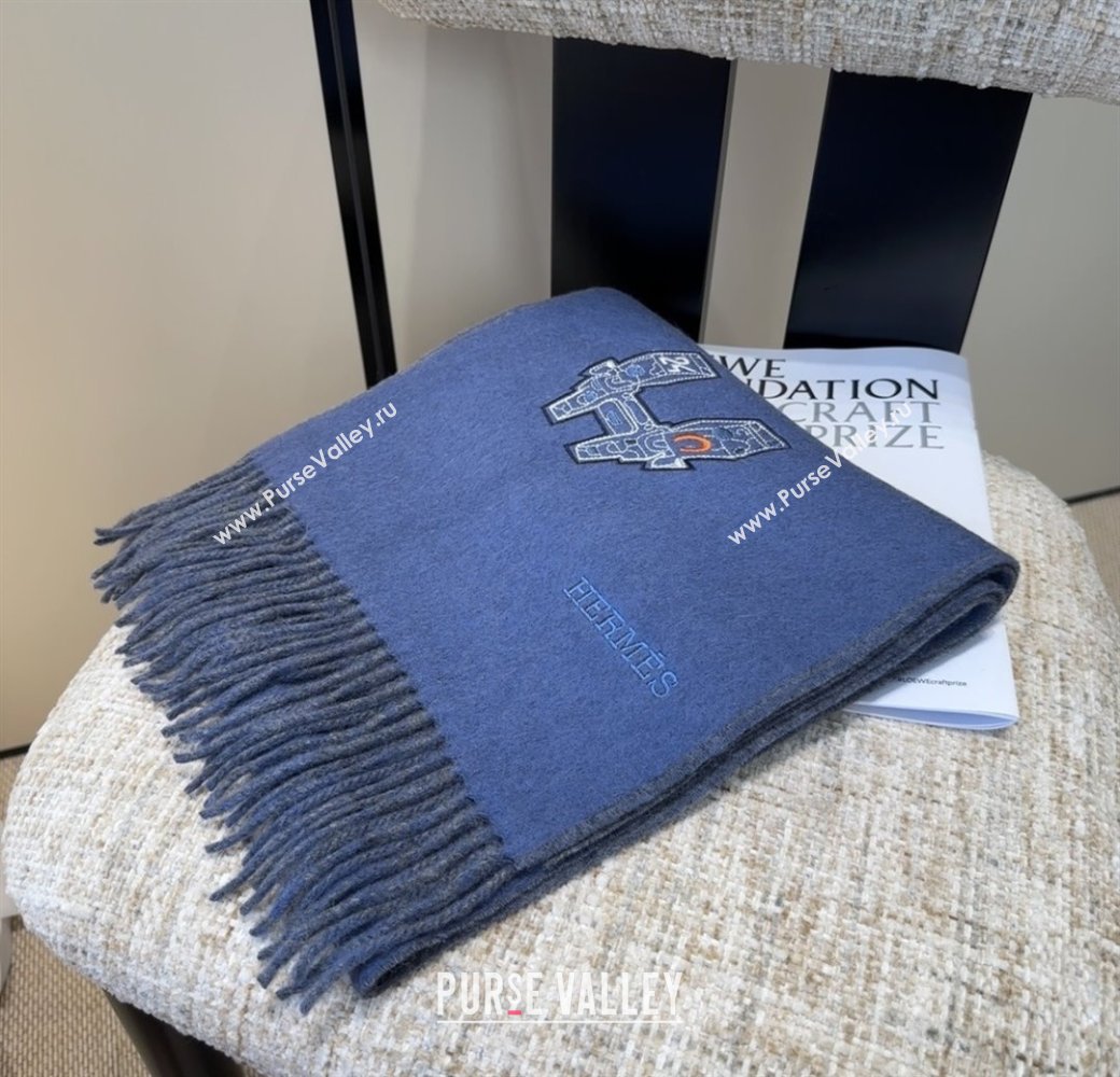Hermes Long190x35cm Scarf H110502 Blue 2025 (O-25110502)