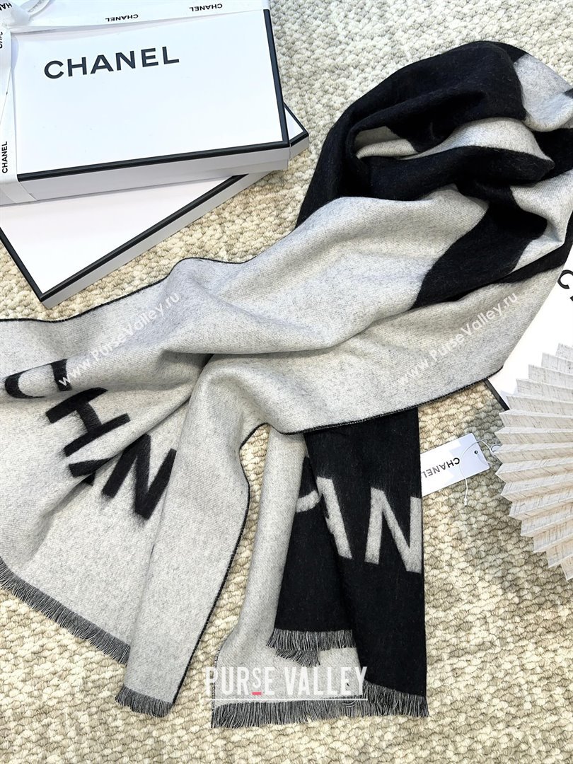 Chanel Cashmere Long Scarf 200x70cm CH110517 Black 2025 (O-25110517)