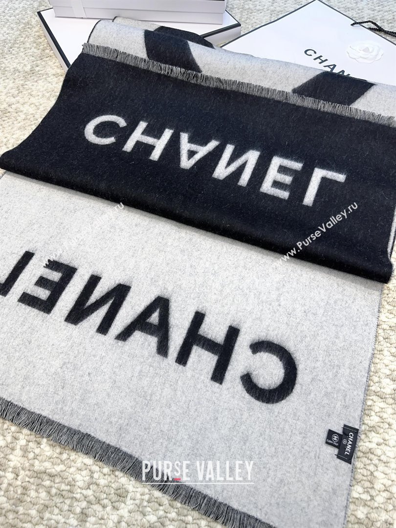 Chanel Cashmere Long Scarf 200x70cm CH110517 Black 2025 (O-25110517)