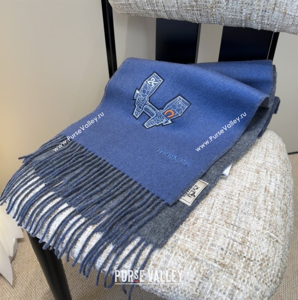 Hermes Long190x35cm Scarf H110502 Blue 2025 (O-25110502)