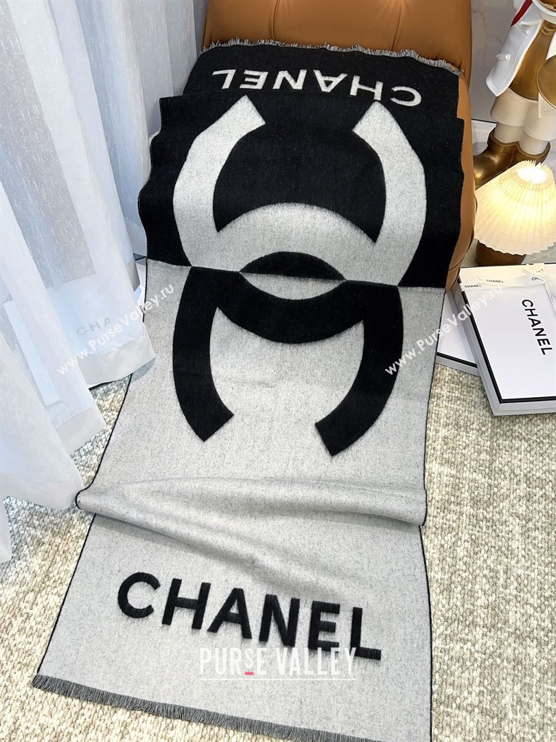 Chanel Cashmere Long Scarf 200x70cm CH110517 Black 2025 (O-25110517)