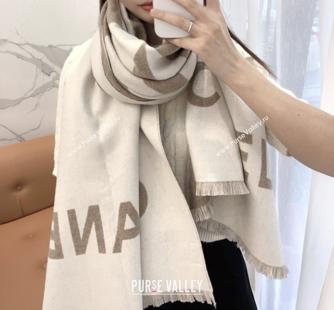 Chanel Cashmere Long Scarf 200x70cm CH110518 Beige 2025 (O-25110518)