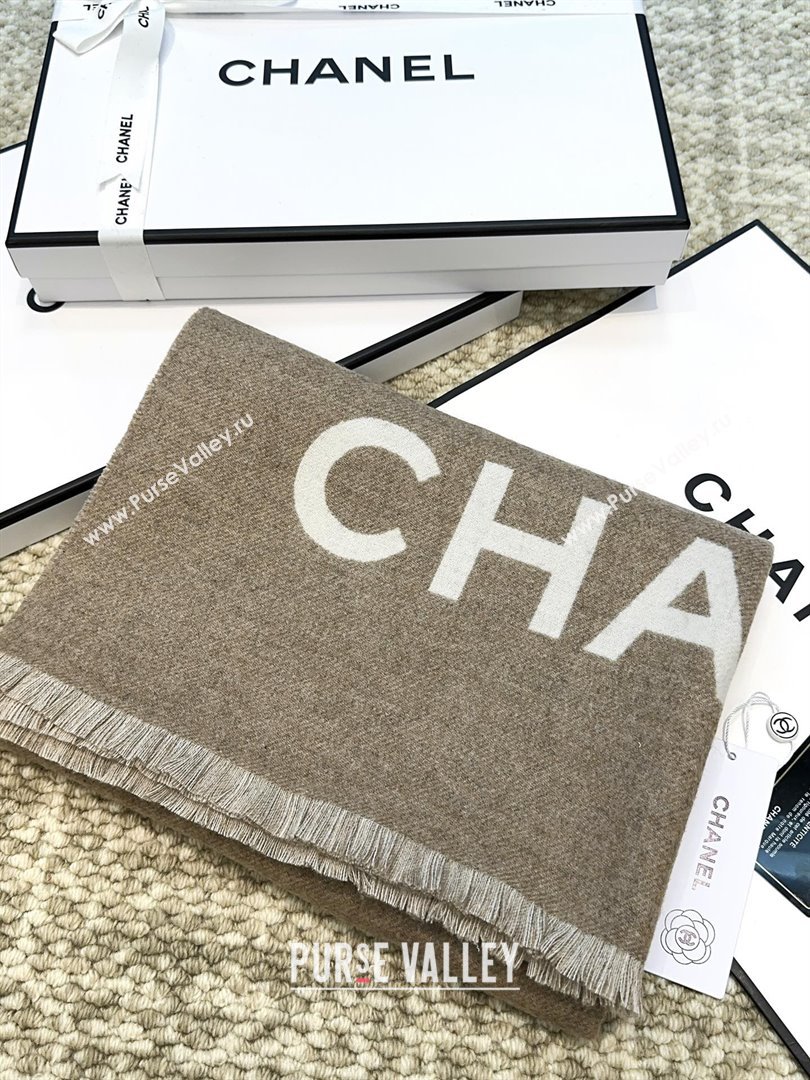 Chanel Cashmere Long Scarf 200x70cm CH110518 Beige 2025 (O-25110518)
