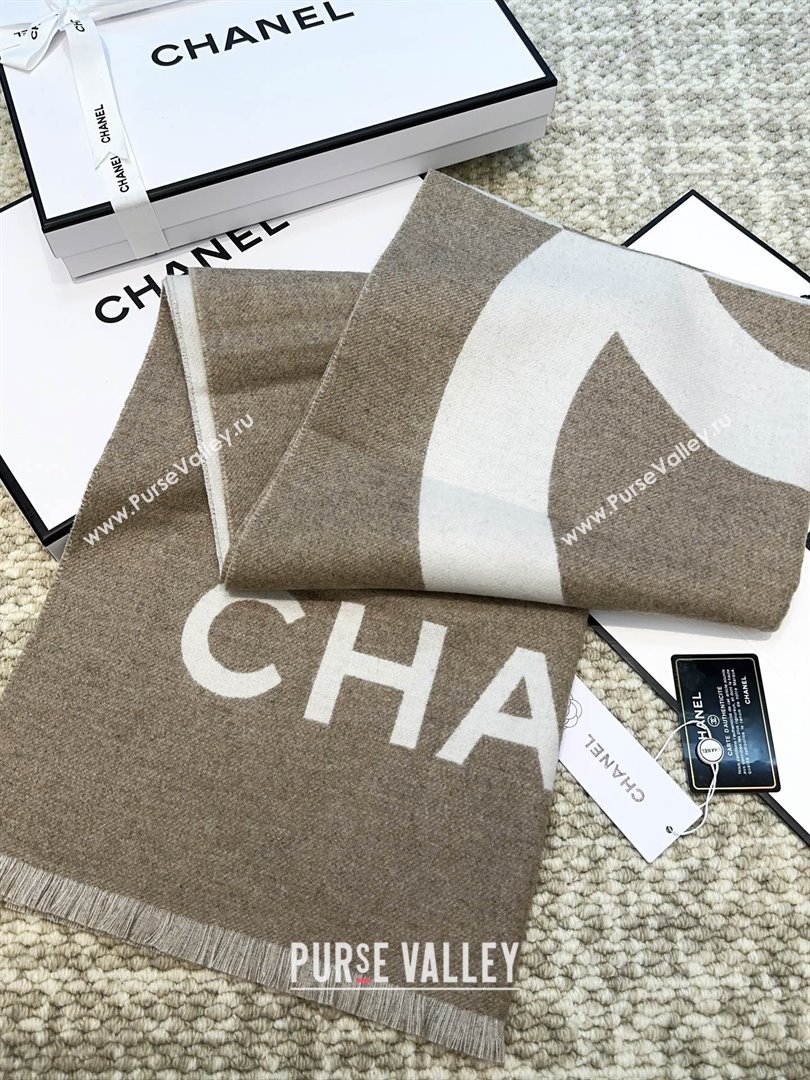 Chanel Cashmere Long Scarf 200x70cm CH110518 Beige 2025 (O-25110518)