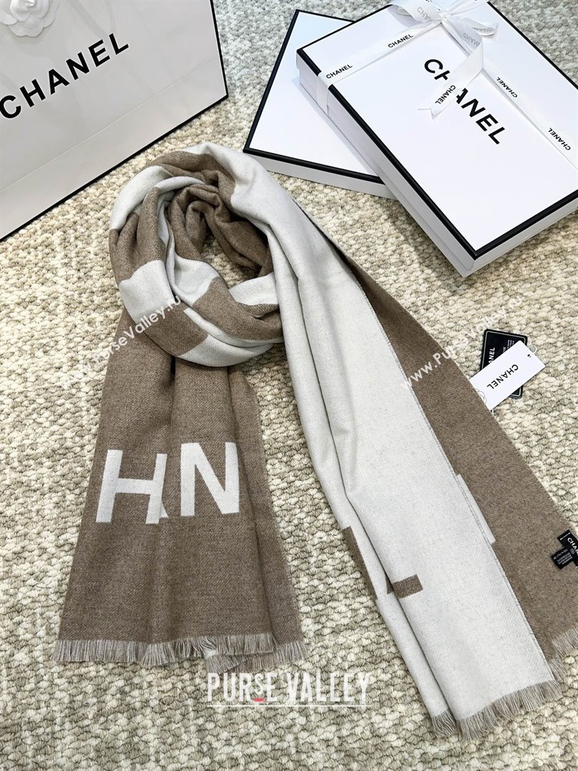 Chanel Cashmere Long Scarf 200x70cm CH110518 Beige 2025 (O-25110518)