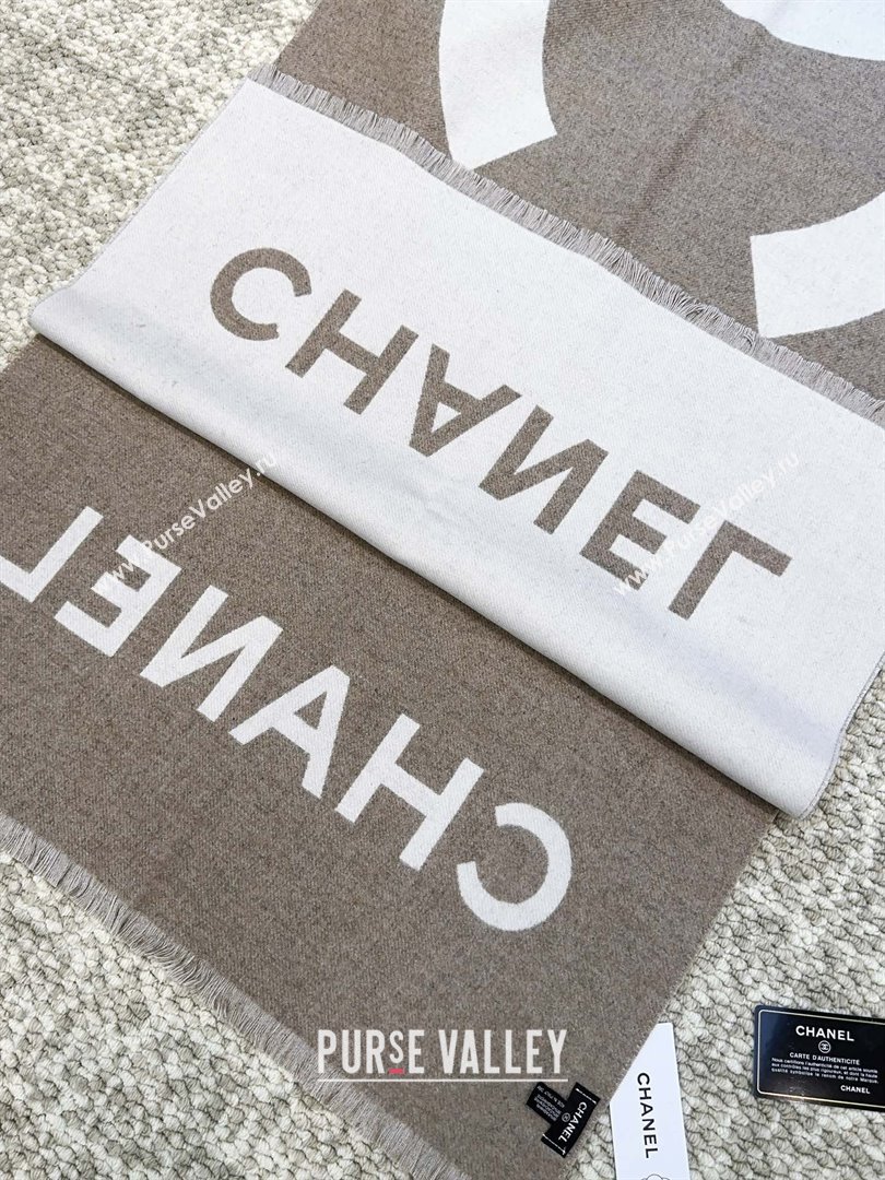 Chanel Cashmere Long Scarf 200x70cm CH110518 Beige 2025 (O-25110518)