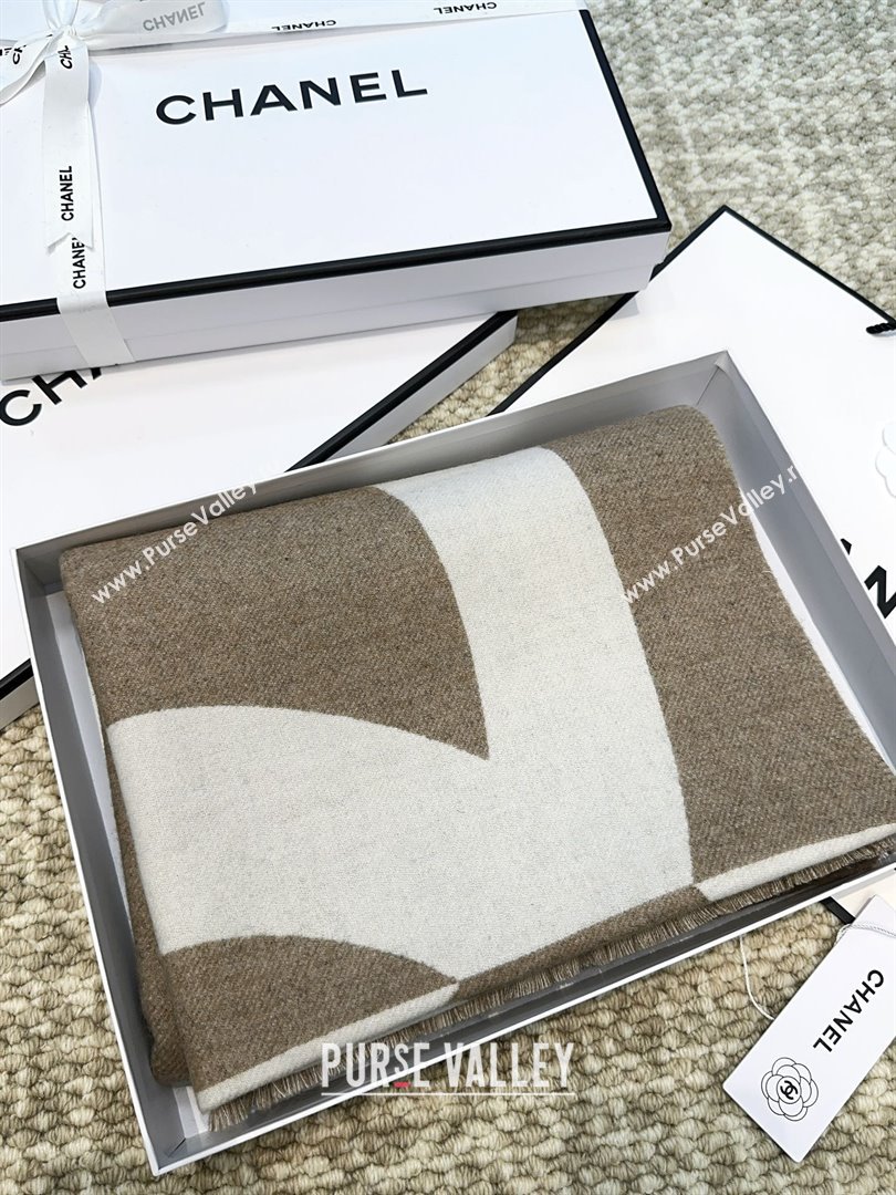 Chanel Cashmere Long Scarf 200x70cm CH110518 Beige 2025 (O-25110518)