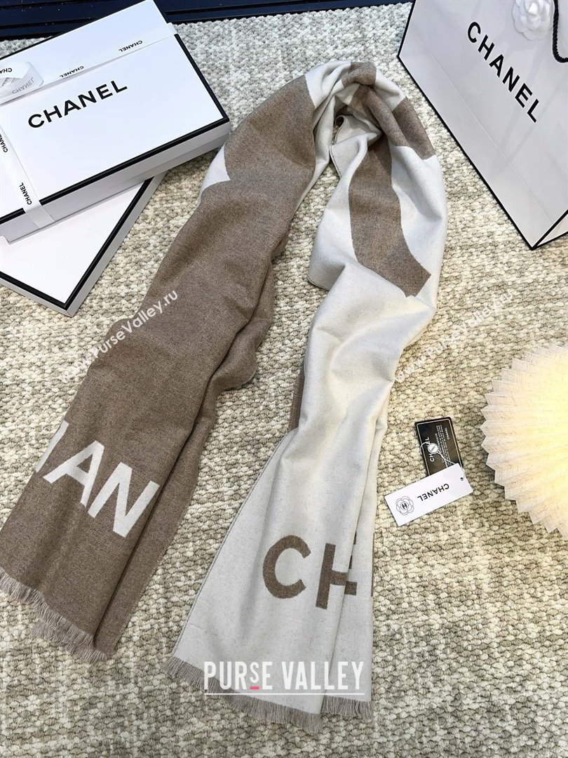 Chanel Cashmere Long Scarf 200x70cm CH110518 Beige 2025 (O-25110518)