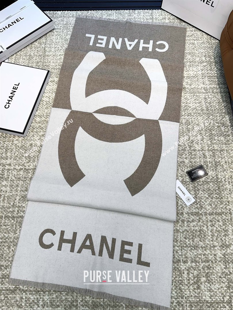 Chanel Cashmere Long Scarf 200x70cm CH110518 Beige 2025 (O-25110518)