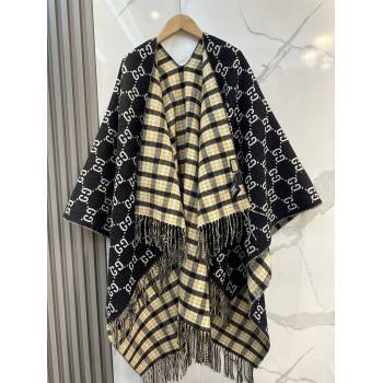 Gucci GG Wool Jacquard Cape G110519 Black 2025 (O-25110519)
