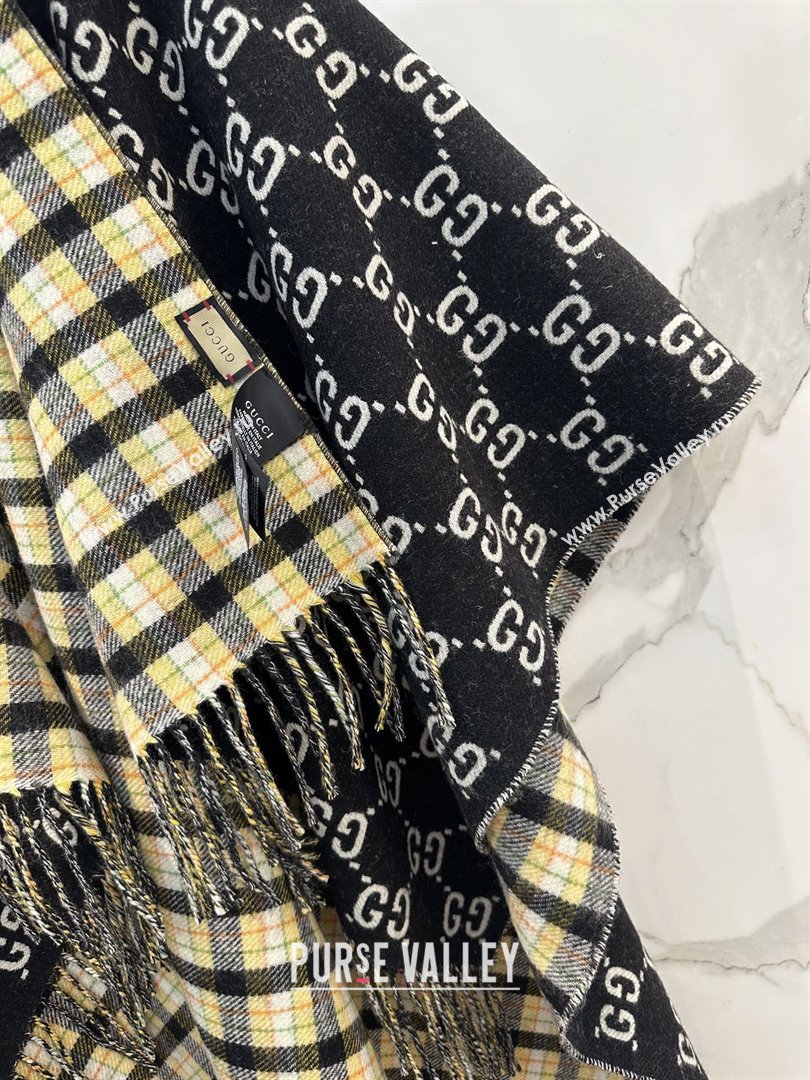 Gucci GG Wool Jacquard Cape G110519 Black 2025 (O-25110519)