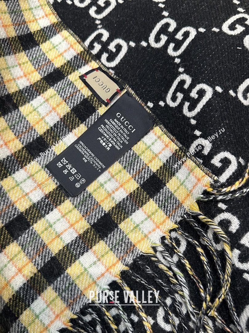 Gucci GG Wool Jacquard Cape G110519 Black 2025 (O-25110519)