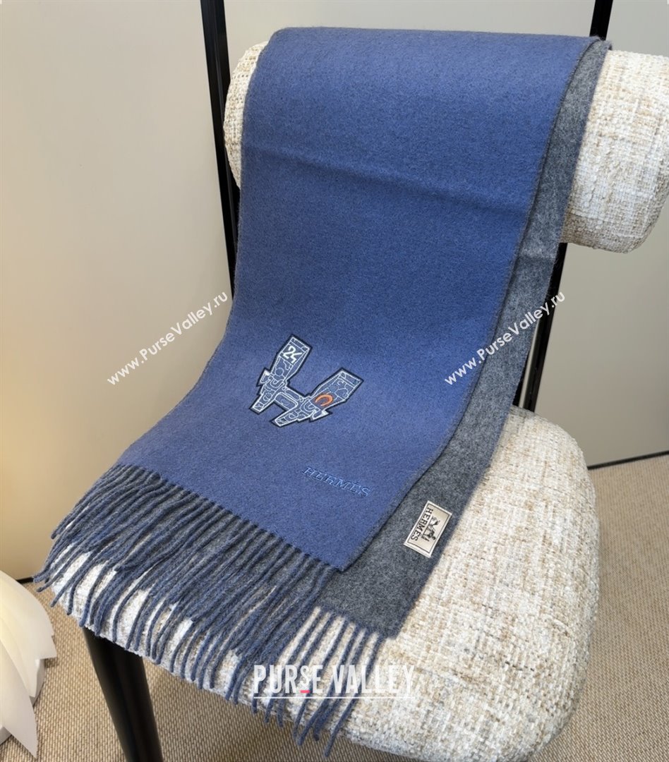 Hermes Long190x35cm Scarf H110502 Blue 2025 (O-25110502)