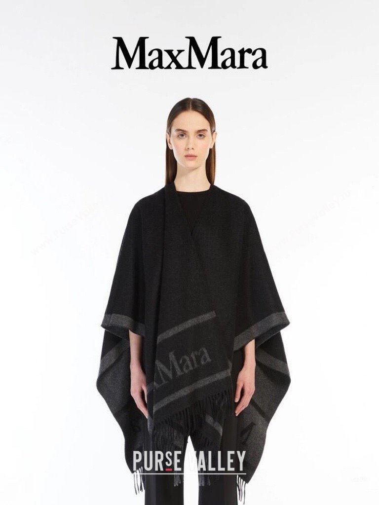 Max Mara Wool Cape M110522 Black 2025 (O-25110522)