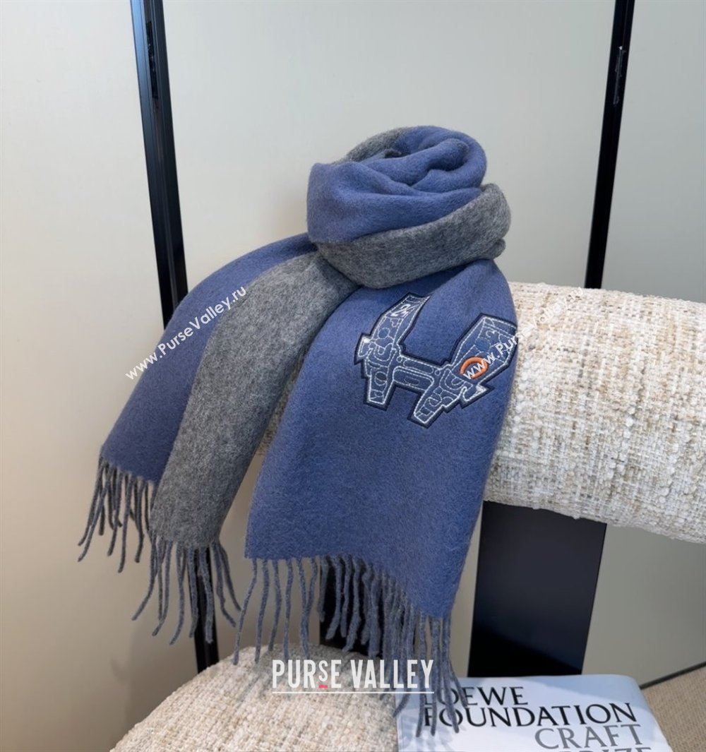Hermes Long190x35cm Scarf H110502 Blue 2025 (O-25110502)