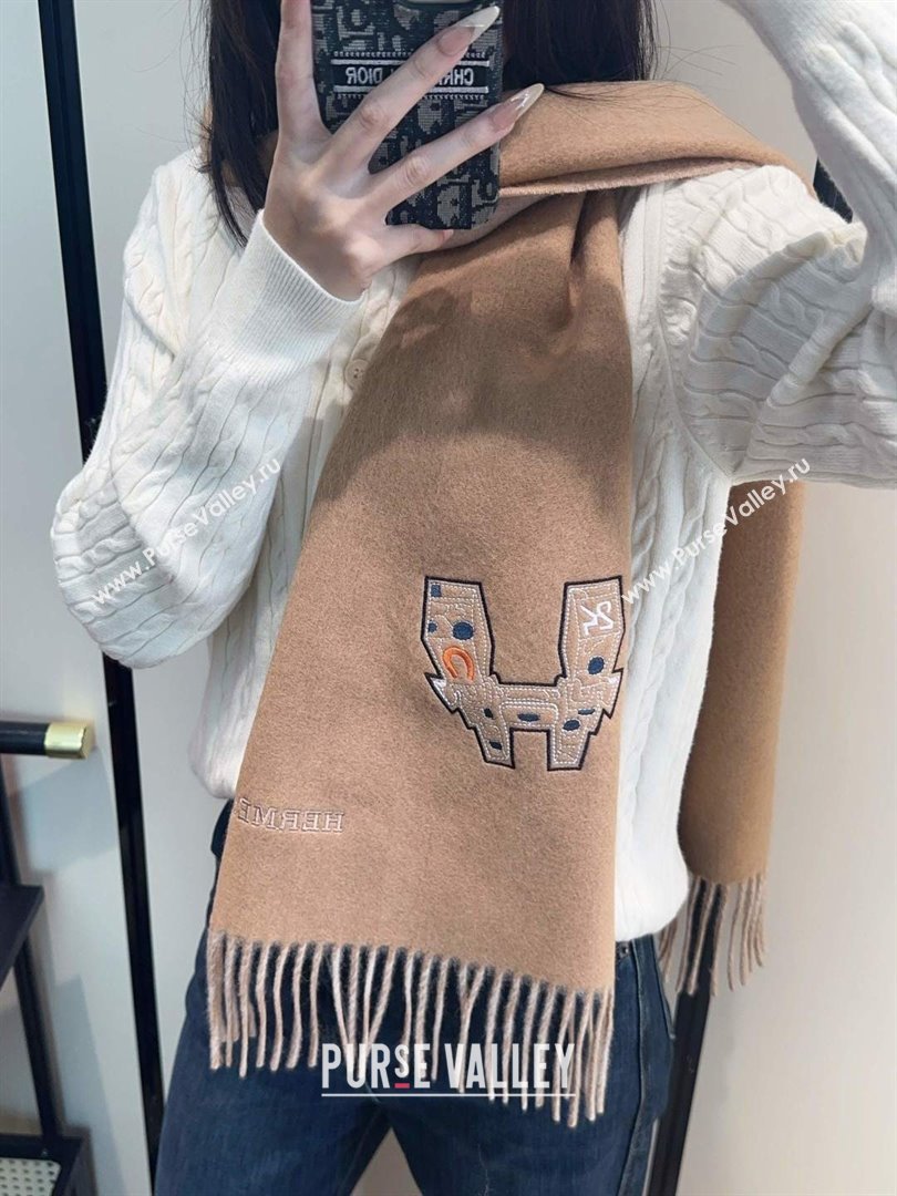Hermes Long190x35cm Scarf H110503 Camel 2025 (O-25110503)