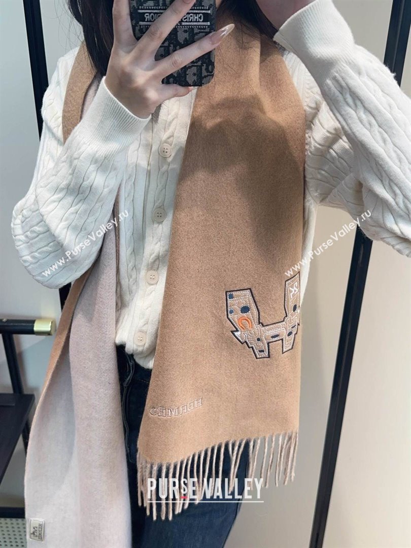 Hermes Long190x35cm Scarf H110503 Camel 2025 (O-25110503)