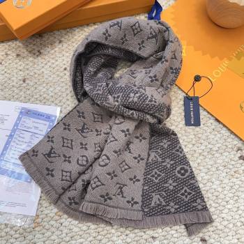 Louis Vuitton Monogram Wool Headline Scarf LV110526 Grey 2025 (O-25110526)