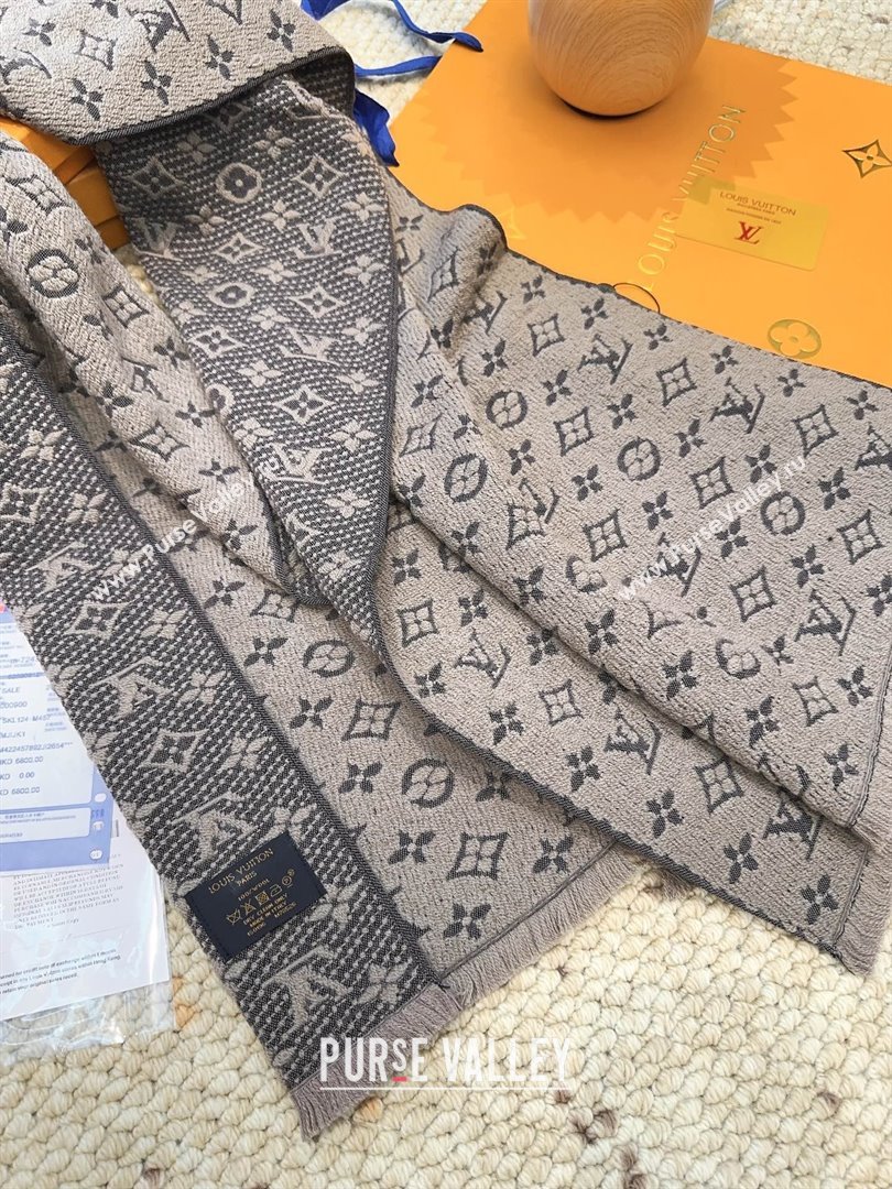 Louis Vuitton Monogram Wool Headline Scarf LV110526 Grey 2025 (O-25110526)