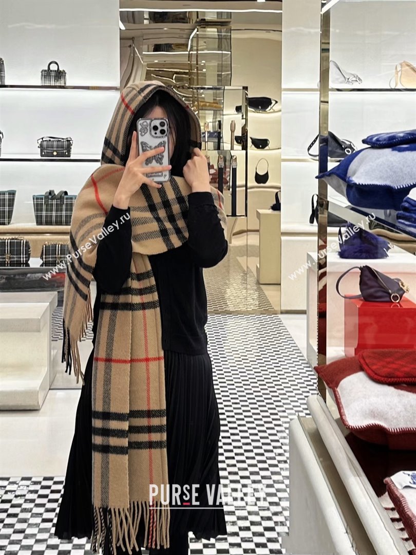 Burberry Cashmere Hooded Scarf B110601 2025 (O-25110601)