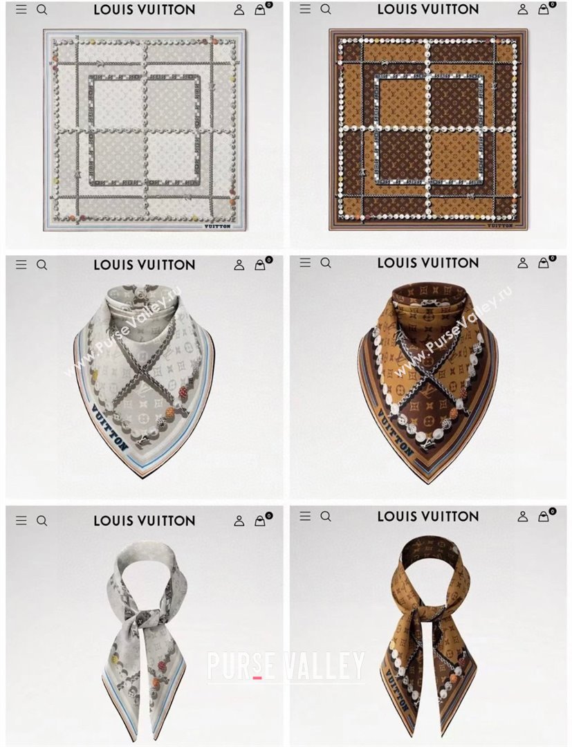 Louis Vuitton Cashmere Silk Scarf 140x140 LV110608 Grey 2025 (O-25110608)