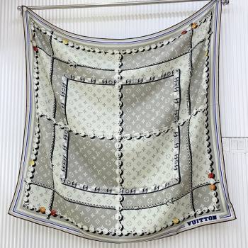 Louis Vuitton Cashmere Silk Scarf 140x140 LV110608 Grey 2025 (O-25110608)