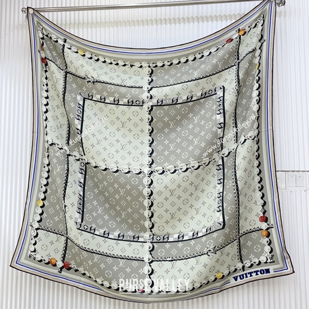 Louis Vuitton Cashmere Silk Scarf 140x140 LV110608 Grey 2025 (O-25110608)