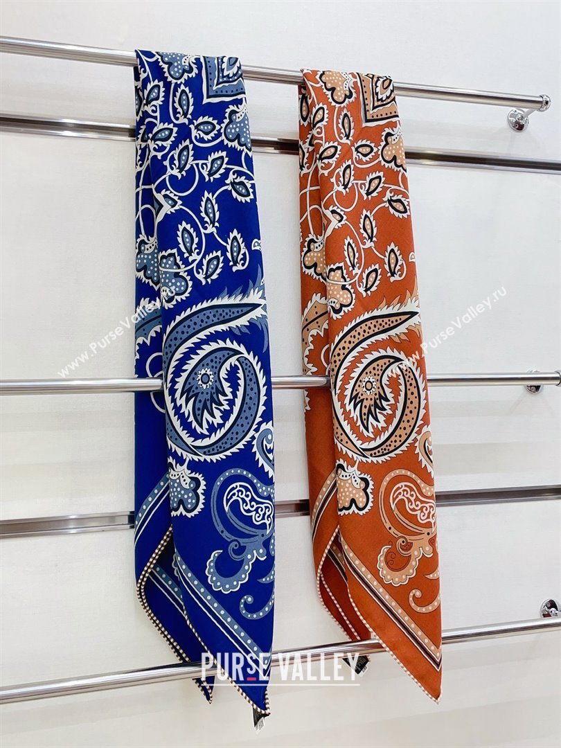 Hermes Cashmere Silk Scarf 140x140 H110614 Blue 2025 (O-25110614)