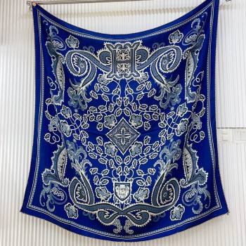 Hermes Cashmere Silk Scarf 140x140 H110614 Blue 2025 (O-25110614)