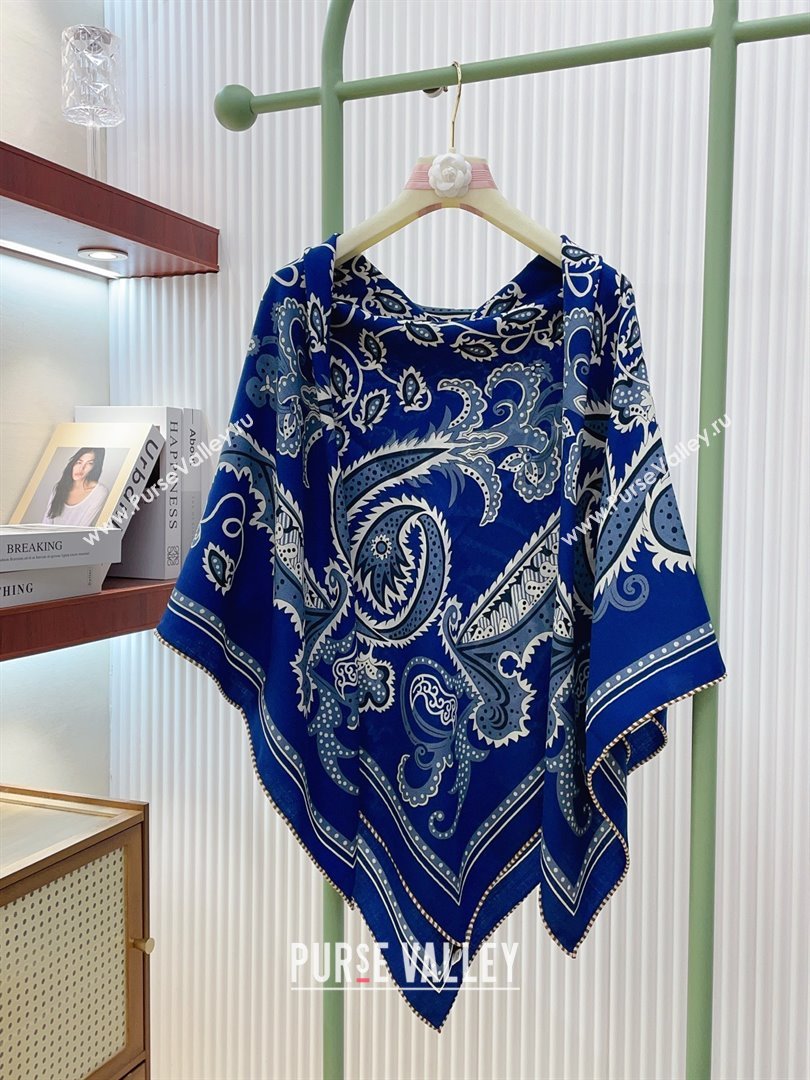 Hermes Cashmere Silk Scarf 140x140 H110614 Blue 2025 (O-25110614)