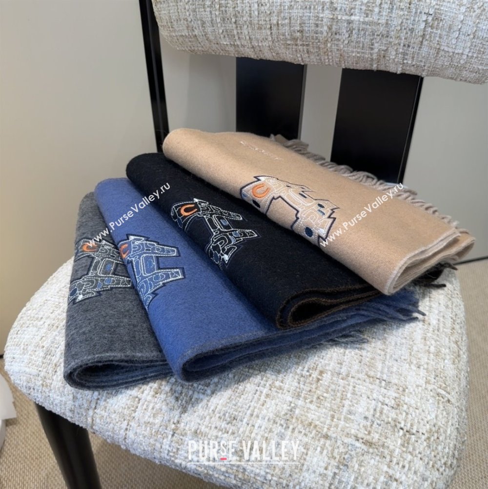 Hermes Long190x35cm Scarf H110504 Grey 2025 (O-25110504)