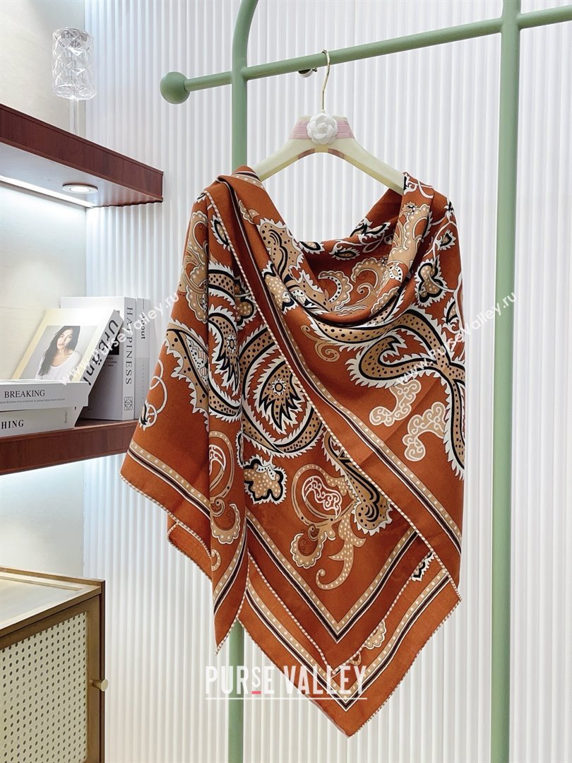 Hermes Cashmere Silk Scarf 140x140 H110615 Brickred 2025 (O-25110615)