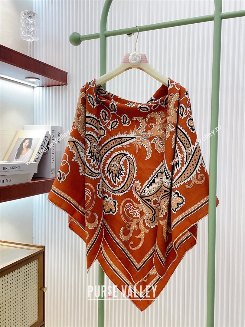 Hermes Cashmere Silk Scarf 140x140 H110615 Brickred 2025 (O-25110615)