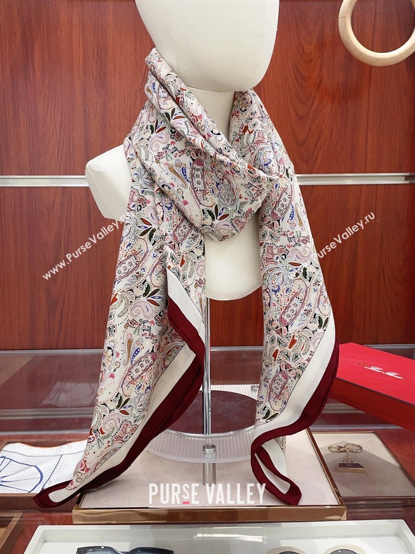 Louis Vuitton Cashmere Silk Scarf 140x140 LV110703 Burgundy 2025 (A-25110703)