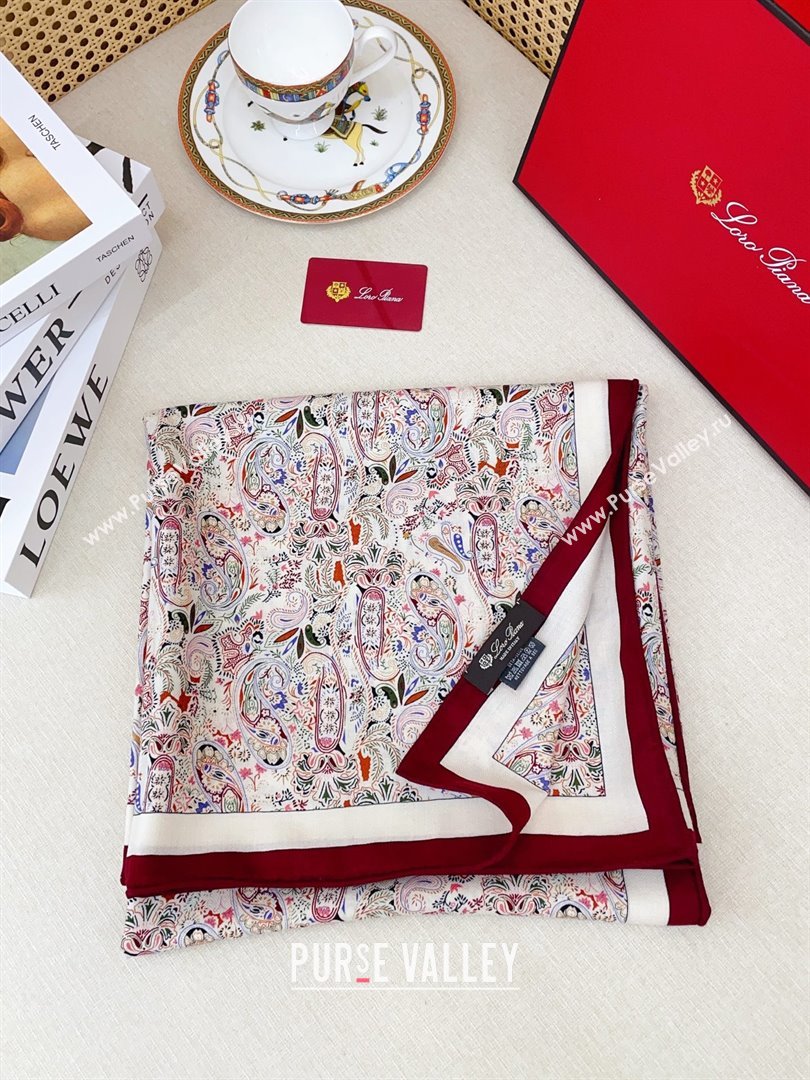 Louis Vuitton Cashmere Silk Scarf 140x140 LV110703 Burgundy 2025 (A-25110703)