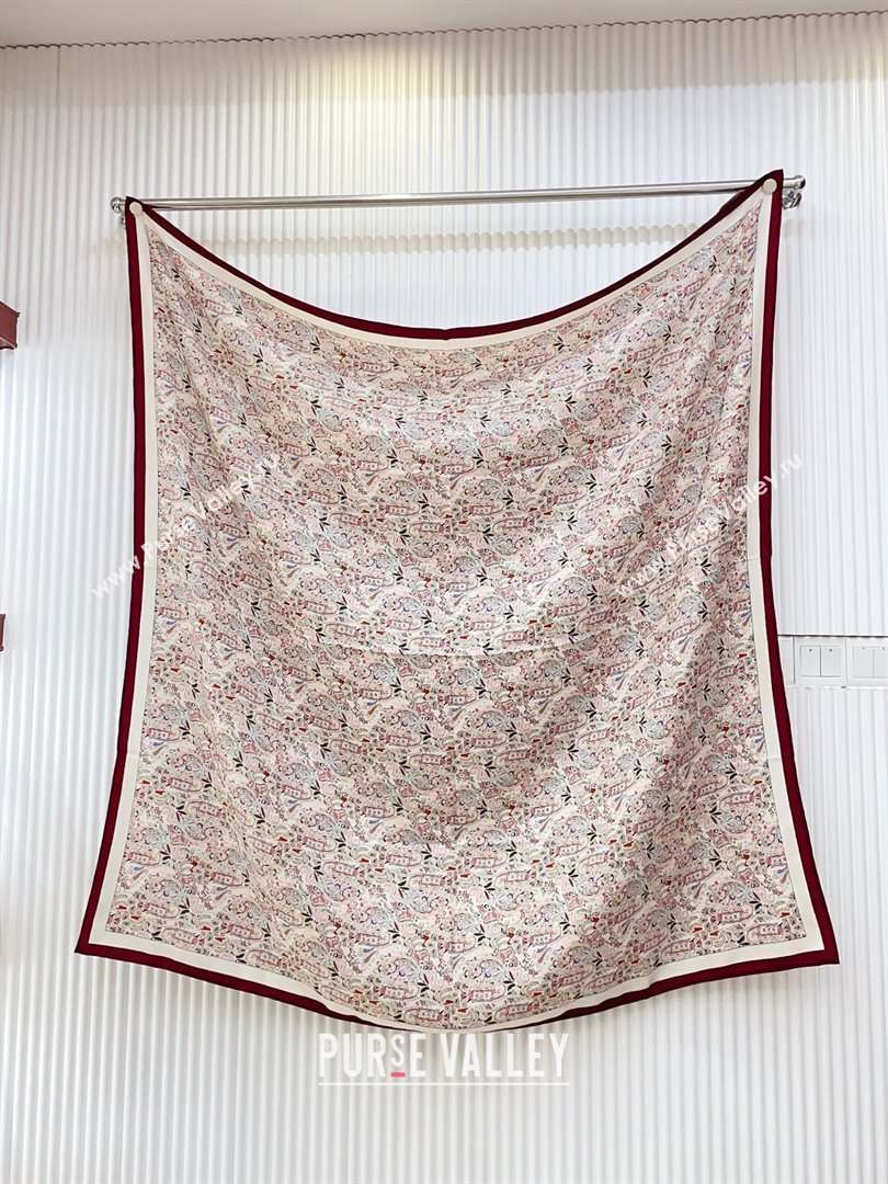 Louis Vuitton Cashmere Silk Scarf 140x140 LV110703 Burgundy 2025 (A-25110703)