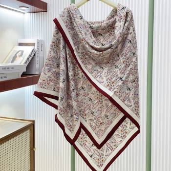 Louis Vuitton Cashmere Silk Scarf 140x140 LV110703 Burgundy 2025 (A-25110703)