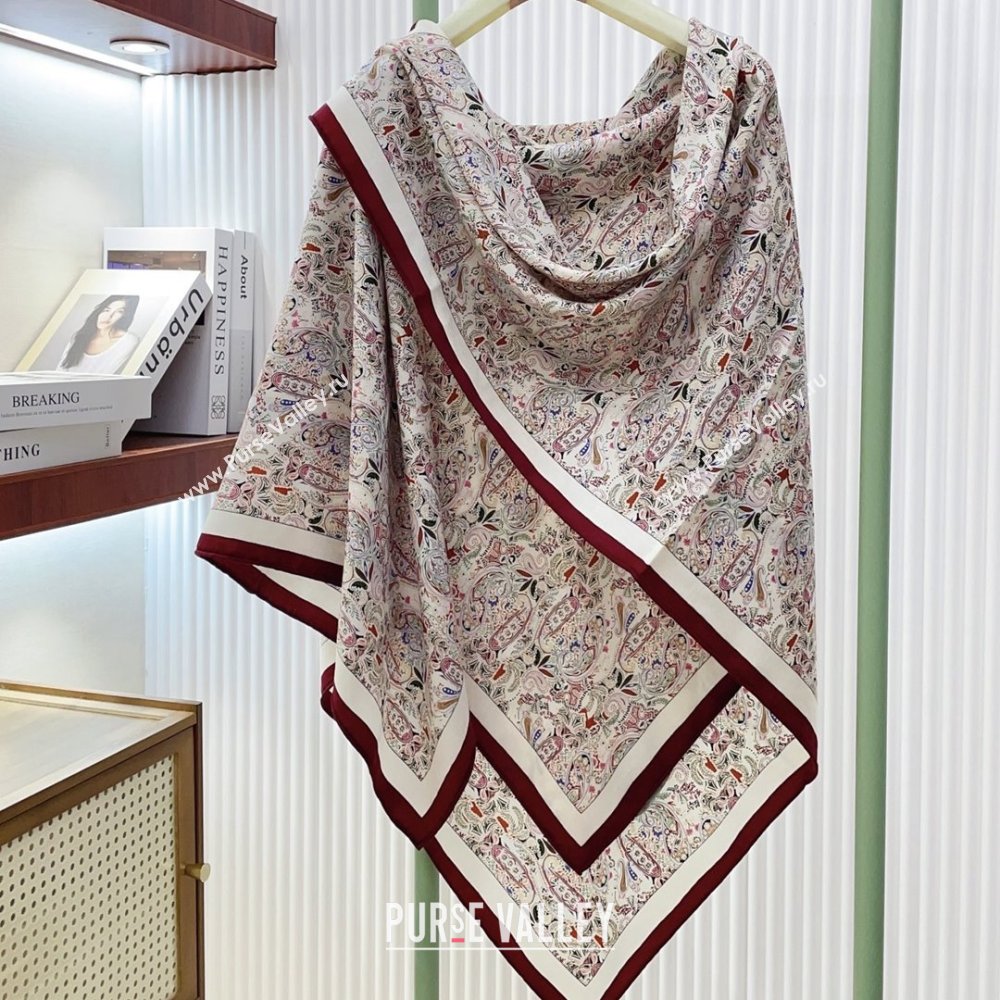 Louis Vuitton Cashmere Silk Scarf 140x140 LV110703 Burgundy 2025 (A-25110703)