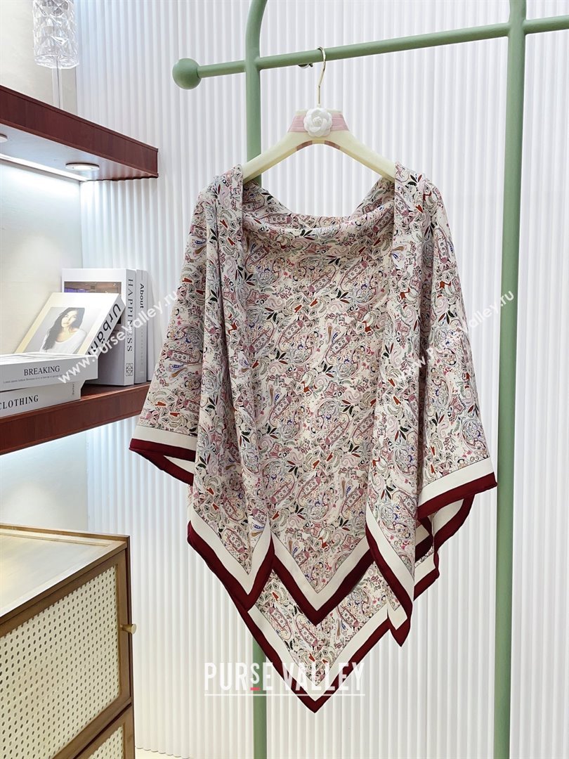 Louis Vuitton Cashmere Silk Scarf 140x140 LV110703 Burgundy 2025 (A-25110703)