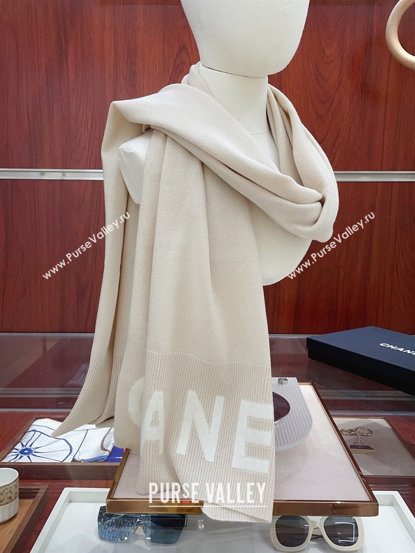 Chanel Cashmere Scarf 180x45cm CH110704 Beige 2025 (A-25110704)