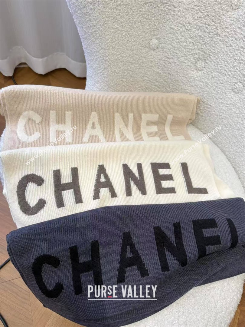 Chanel Cashmere Scarf 180x45cm CH110704 Beige 2025 (A-25110704)