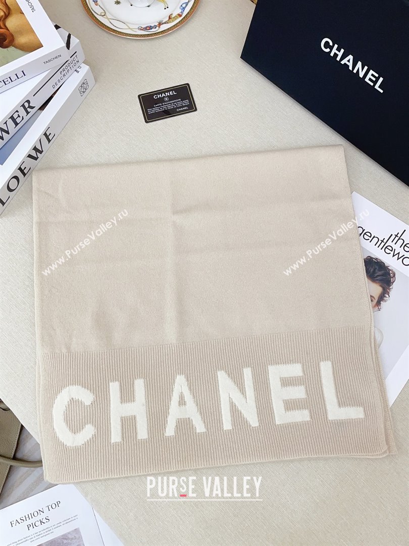 Chanel Cashmere Scarf 180x45cm CH110704 Beige 2025 (A-25110704)