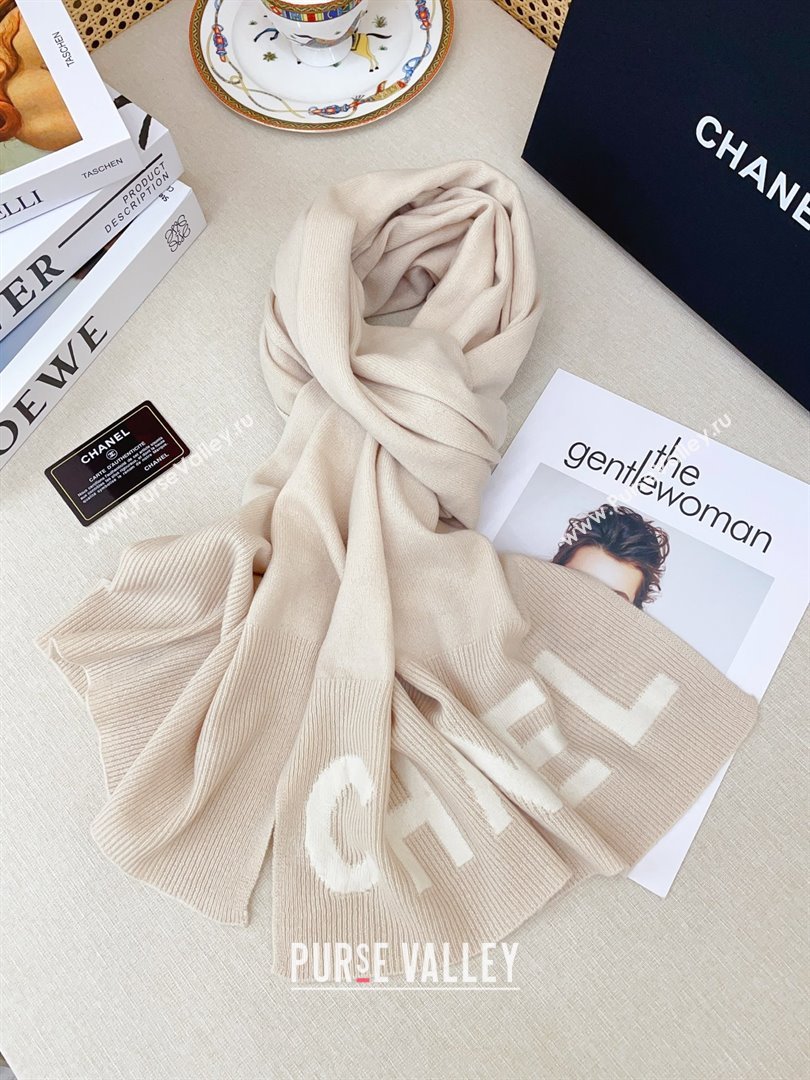 Chanel Cashmere Scarf 180x45cm CH110704 Beige 2025 (A-25110704)