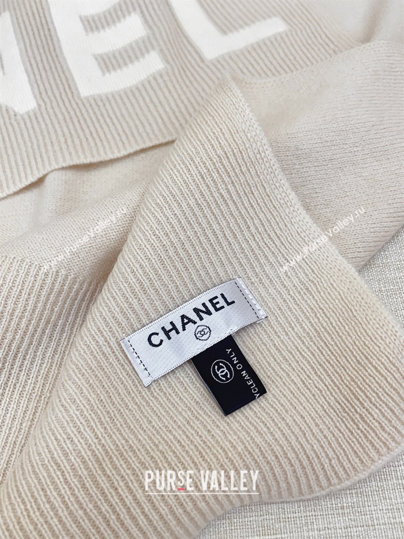 Chanel Cashmere Scarf 180x45cm CH110704 Beige 2025 (A-25110704)