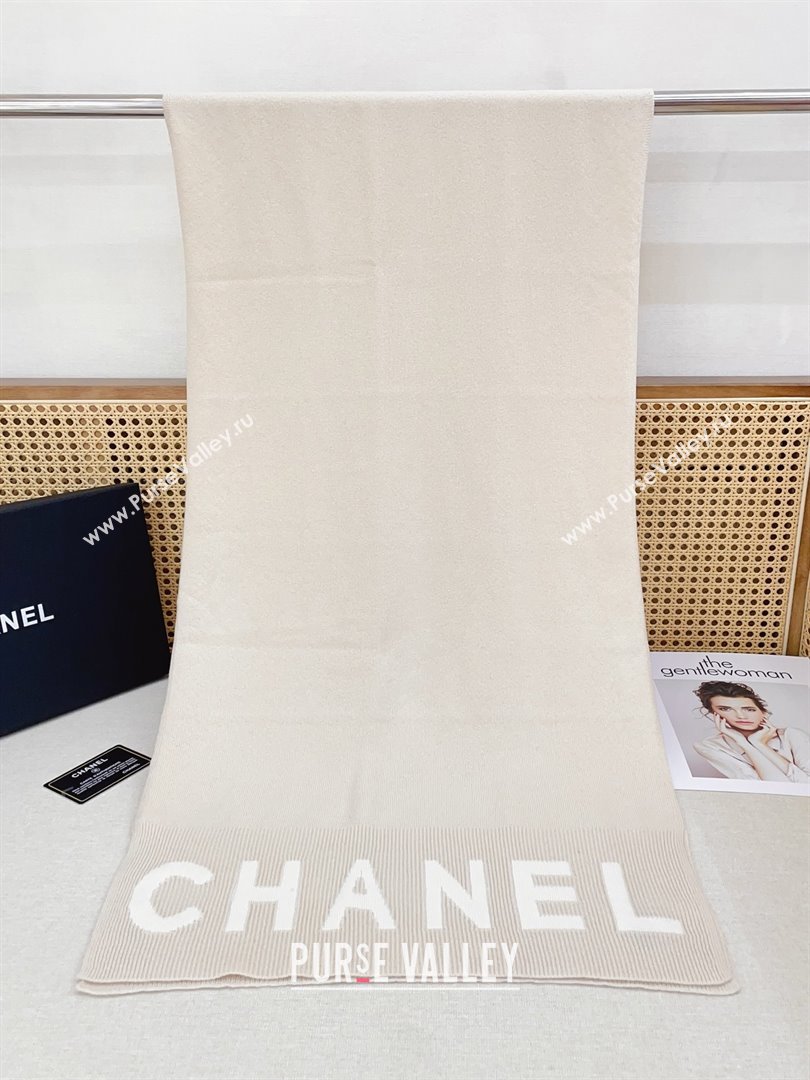 Chanel Cashmere Scarf 180x45cm CH110704 Beige 2025 (A-25110704)