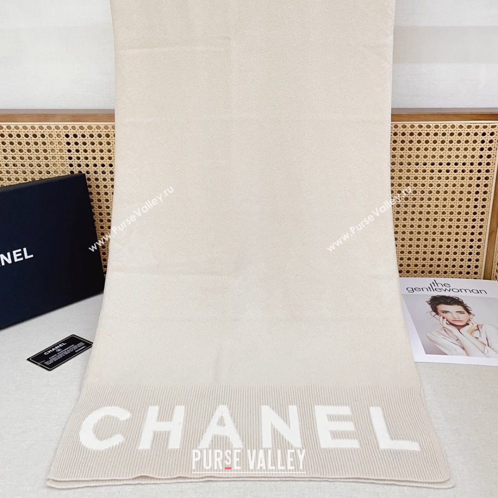 Chanel Cashmere Scarf 180x45cm CH110704 Beige 2025 (A-25110704)