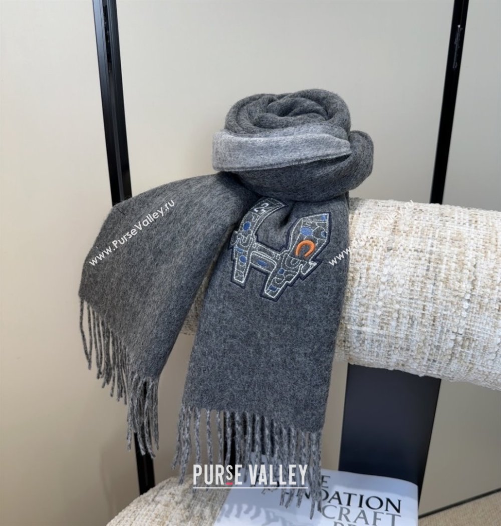 Hermes Long190x35cm Scarf H110504 Grey 2025 (O-25110504)