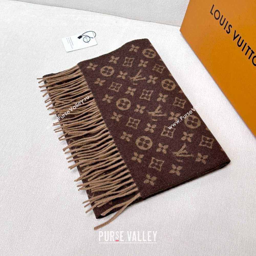 Louis Vuitton Cashmere Long Scarf 180x30cm LV110714 Brown 2025 (A-25110714)